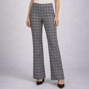 SOHO Plaid Ponte Knit Stretch Flare Pants NWT Sz M